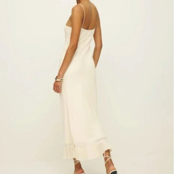 NWT Reformation Suki Midi Dress Sz4 Fior Di Latte Cream - Picture 4 of 9